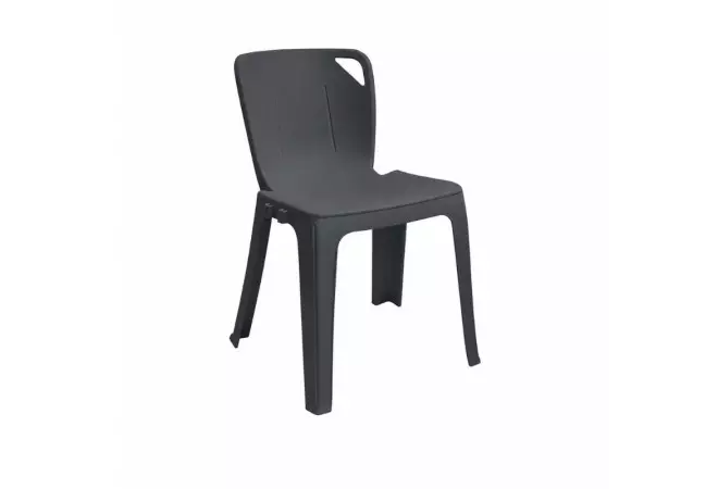 Chaise monobloc grise en polypro