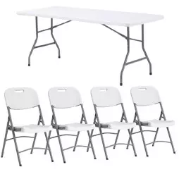 Lot chaises et tables pliantes collectivités