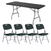 Lot de chaises et de tables grises pliantes