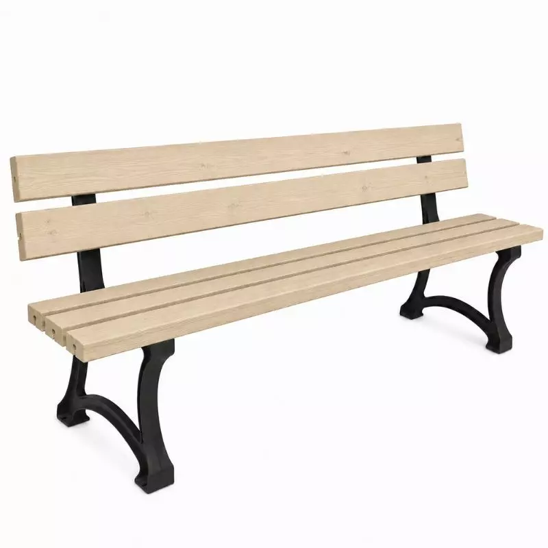 Banc en bois extérieur 5 lames en pin Banc en bois extérieur 5 lames en pin