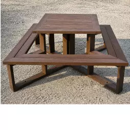 Table pique-nique carrée en plastique recyclé