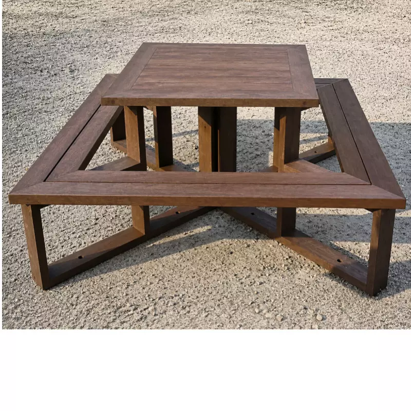 Table pique-nique carrée en plastique recyclé