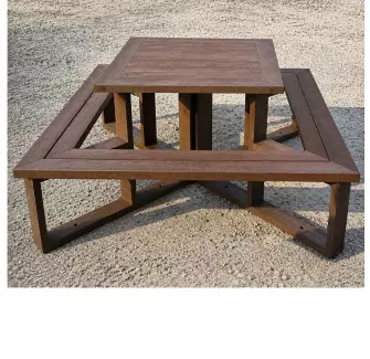 Table pique-nique carrée en plastique recyclé