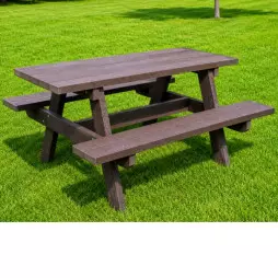 Table pique-nique rectangulaire en plastique recyclé