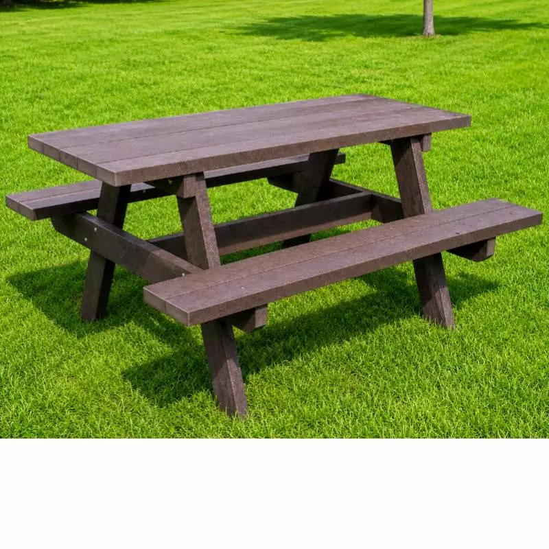 Table pique-nique rectangulaire en plastique recyclé