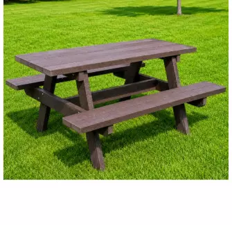 Table pique-nique rectangulaire en plastique recyclé