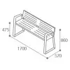 dimensions du banc espace public senior