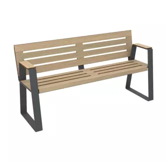 Banc espace public senior HPL coloris chêne clair