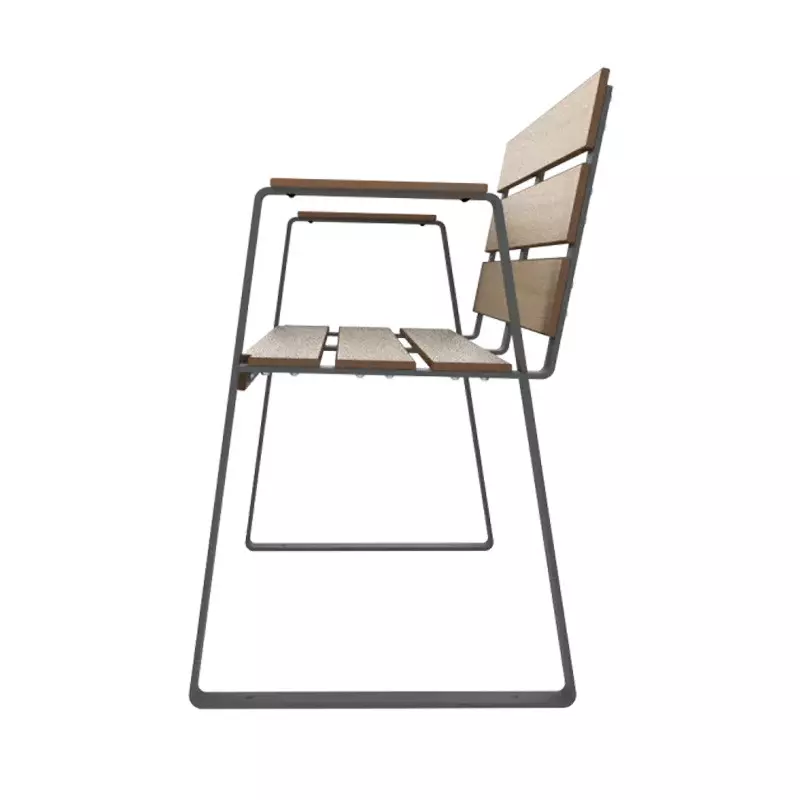 Banc espace public senior HPL vue de profil