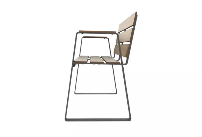 Banc espace public senior HPL vue de profil