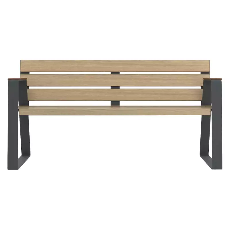 Banc espace public senior HPL vue de face