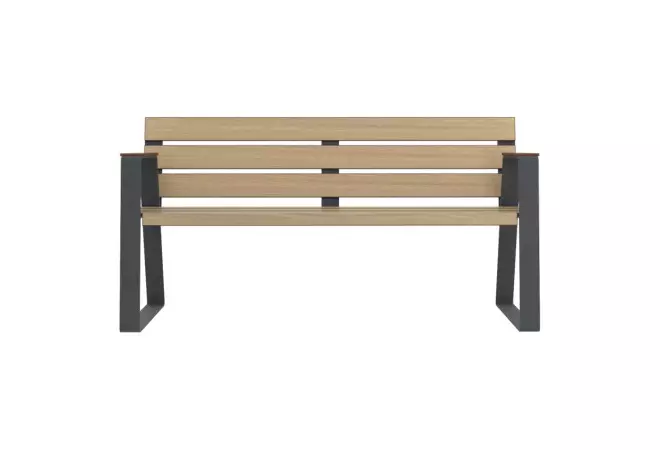 Banc espace public senior HPL vue de face