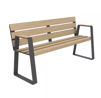 Banc espace public senior chêne clair