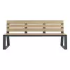 Banc urbain HPL et acier coloris chêne clair vue de face