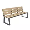 Banc urbain HPL et acier coloris chêne clair