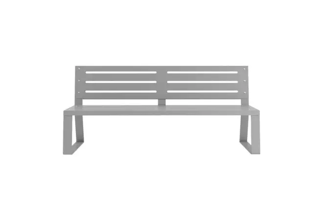 Banc de ville en acier 3 places vue de face