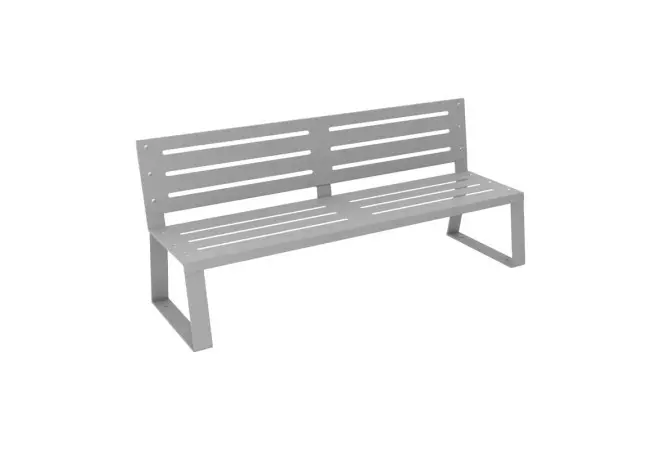 Banc de ville en acier 3 places gris alu