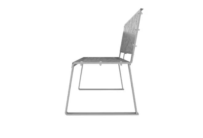 Banc public acier découpe laser vue de profil