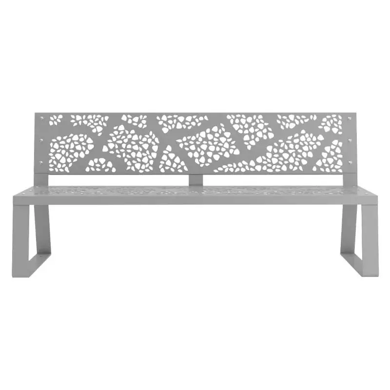 Banc public acier découpe laser vue de face
