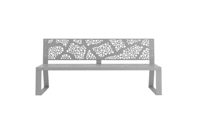 Banc public acier découpe laser vue de face