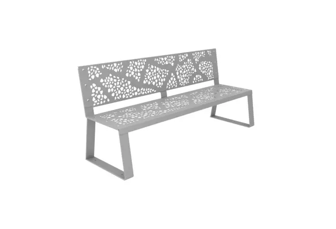 Banc public acier découpe laser gris alu
