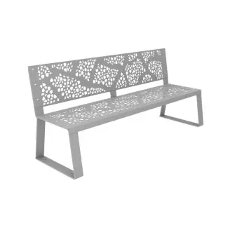 Banc public acier découpe laser gris alu