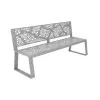 Banc public acier découpe laser gris alu