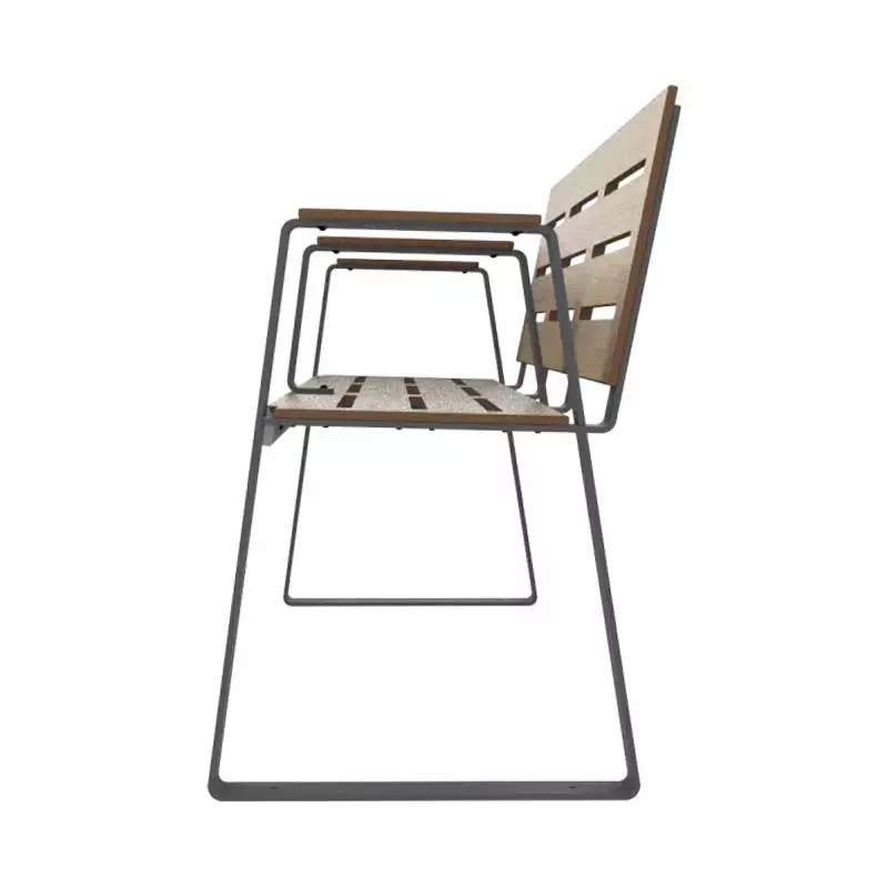 Banc compact HPL senior vue de profil
