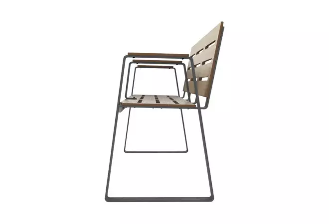 Banc compact HPL senior vue de profil