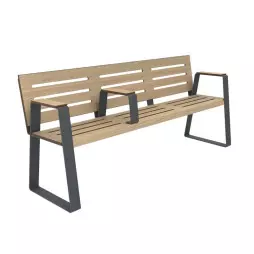 Banc compact HPL motif ajouré et acier pour senior