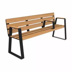 Banc compact HPL aspect Teck et acier Senior