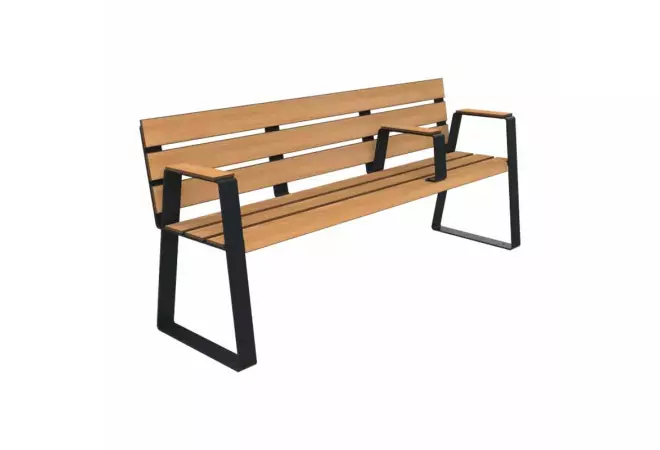 Banc compact HPL aspect Teck et acier Senior