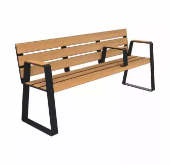 Banc compact HPL aspect Teck et acier Senior