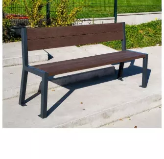 Banc de ville en plastique recyclé et acier