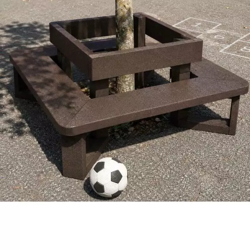 Banc tour d'arbre en plastique recyclé