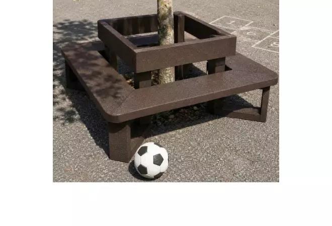 Banc tour d'arbre en plastique recyclé