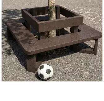 Banc tour d'arbre en plastique recyclé