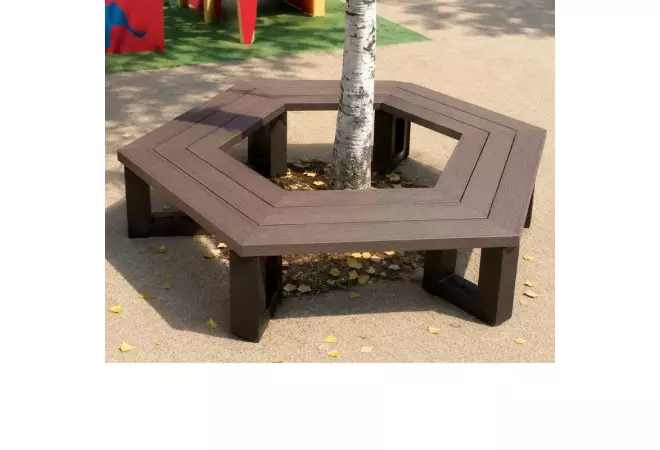 Banquette tour d'arbre pour école