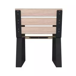 Fauteuil extérieur senior avec lames compact HPL vue de dos