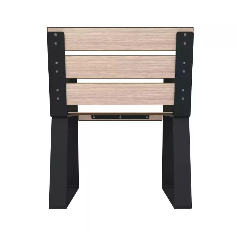 Fauteuil extérieur senior avec lames compact HPL vue de dos