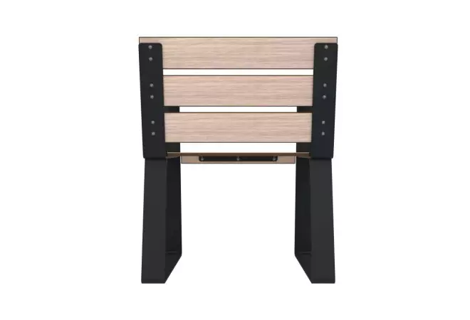 Fauteuil extérieur senior avec lames compact HPL vue de dos