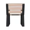 Fauteuil extérieur senior avec lames compact HPL vue de dos