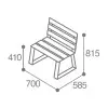 dimensions de la chaise espace public HPL