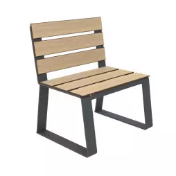 Chaise espace public HPL coloris chêne clair et piètement en acier