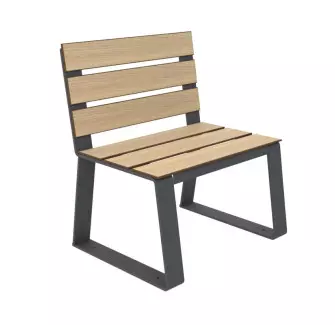 Chaise espace public HPL coloris chêne clair et piètement en acier