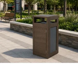 Poubelle publique vigipirate en plastique recyclé