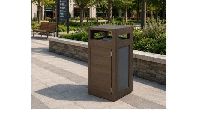 Poubelle publique vigipirate en plastique recyclé