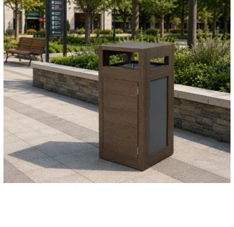 Poubelle publique vigipirate en plastique recyclé