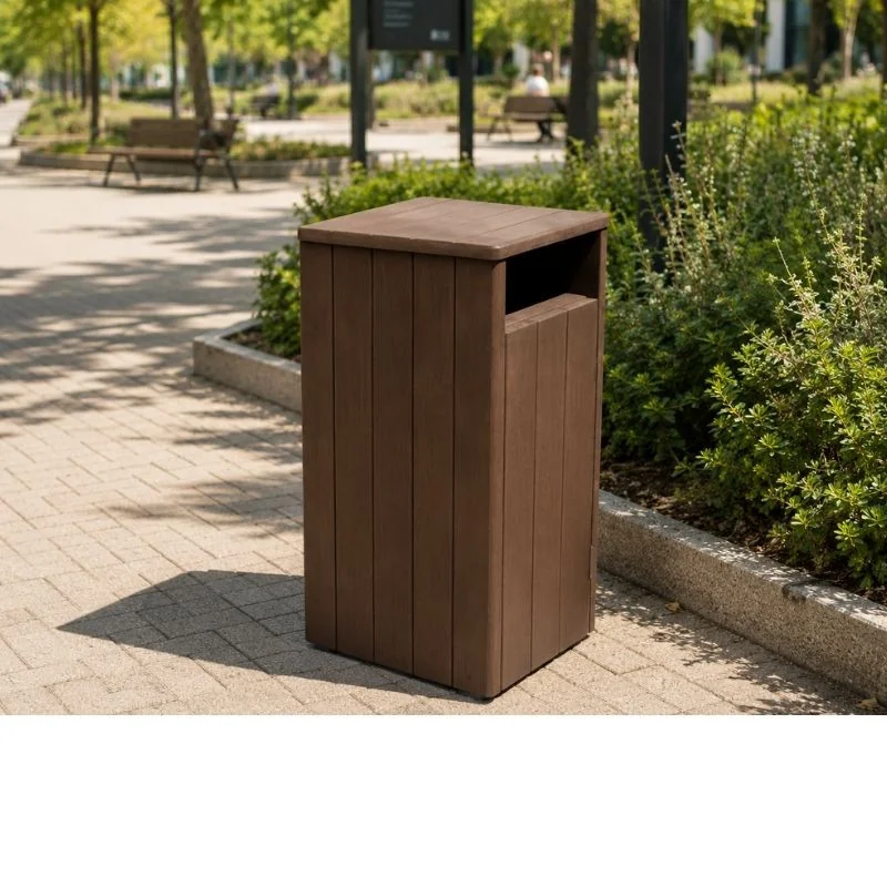 Corbeille publique en plastique recyclé