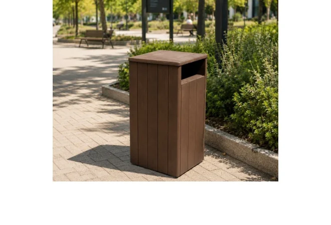 Corbeille publique en plastique recyclé